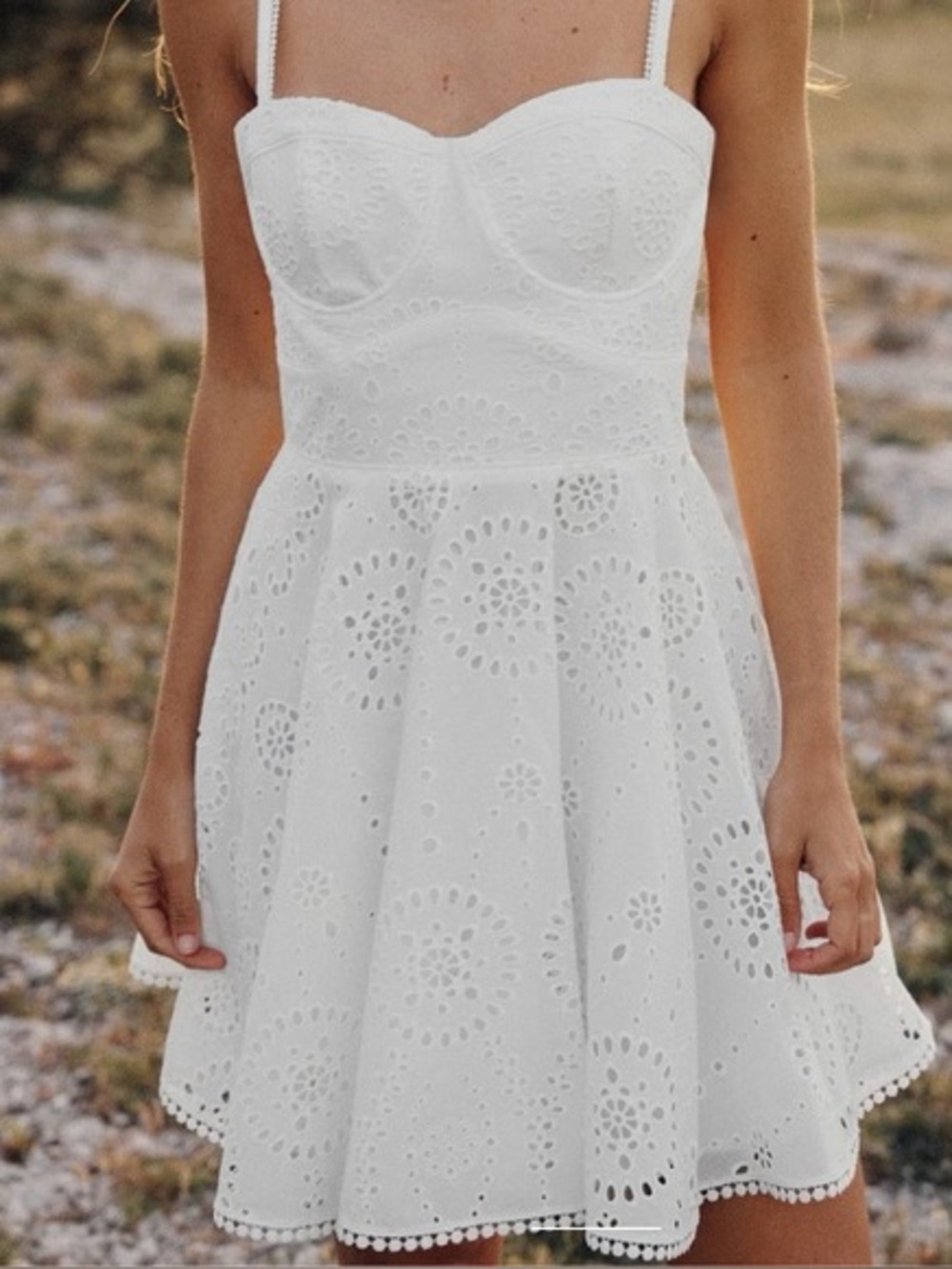 Zara White Eyelet Sundress